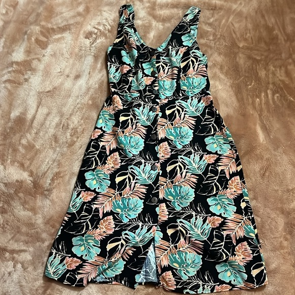 Monteau Tropical yet Classic Sleeveless Linen Blend Dress - Picture 1 of 14
